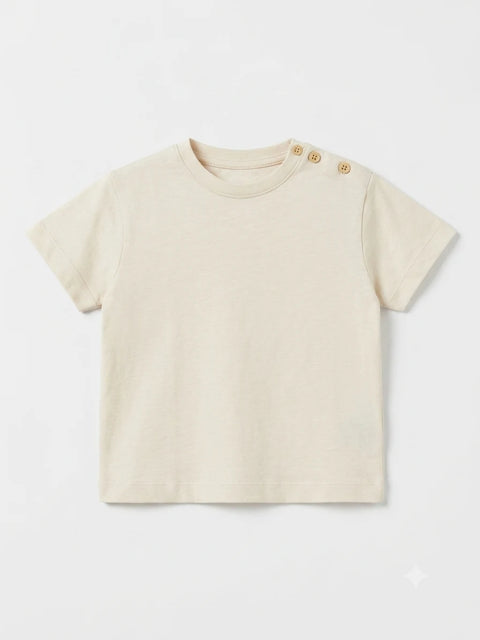 Zara Baby Boy's Cream Solid Cotton T-Shirts | Zara In Lebanon