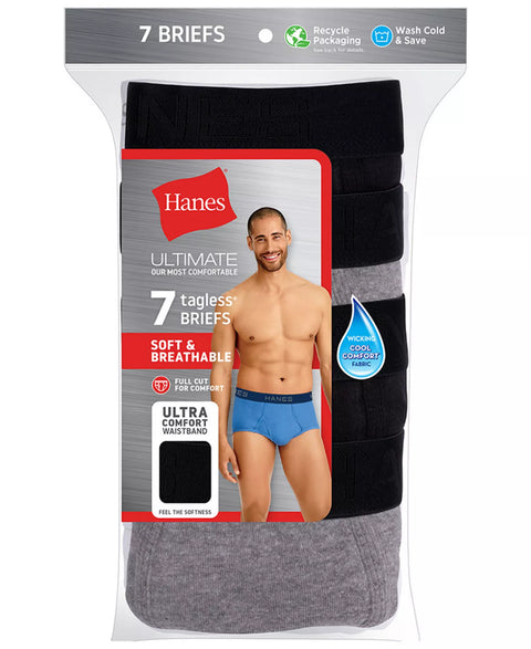 Hanes Men's Black and gray Ultimate Underwear Briefs Pack 7-Pack  | Hanes In Lebanon