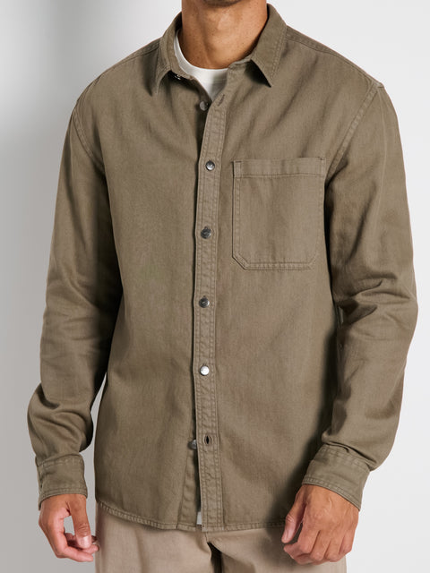 Sinsay Men's Olive Green Regular Fit Cotton Long Sleeve Shirt|Sinsay In Lebanon