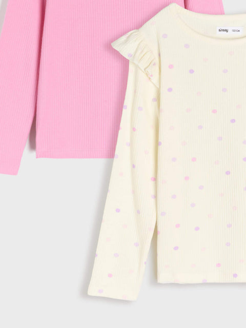 Sinsay Girl's Pink & Cream Pack Of 2 Regular Fit Blouse | Sinsay In Lebanon