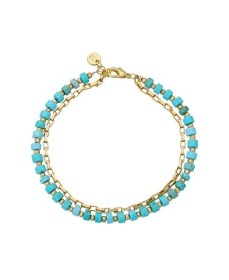 Unwritten Women's Gold-Turquoise Double Strand Bracelet |Unwritten in Lebanon