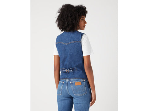 Wrangler Women's Dark Blue Slim Denim Vest | Wrangler In Lebanon