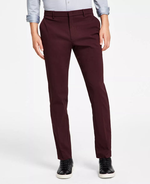 Tommy Hilfiger Men's Burgundy Modern-Fit Stretch Dress Fall Trouser | Tommy Hilfiger In Lebanon