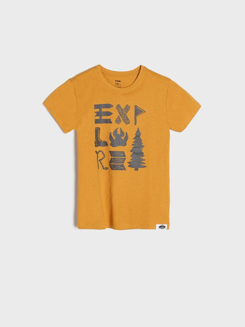 Sinsay Boy's Mustard Hiking Prints T-Shirt | Sinsay In Lebanon