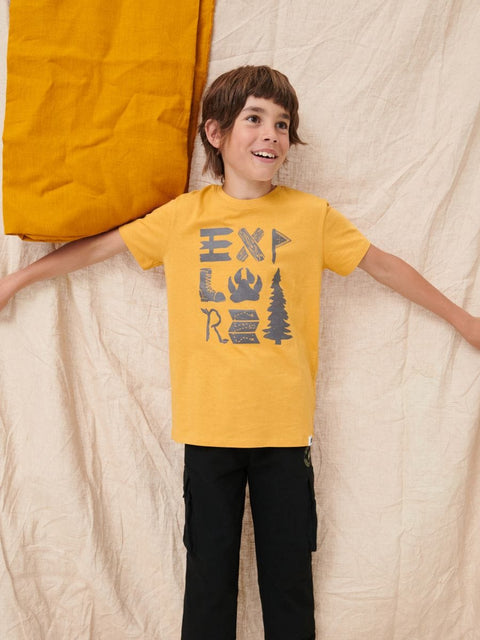 Sinsay Boy's Mustard Hiking Prints T-Shirt | Sinsay In Lebanon