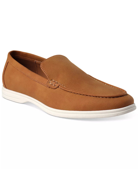 Brown loafer shoe on a white background