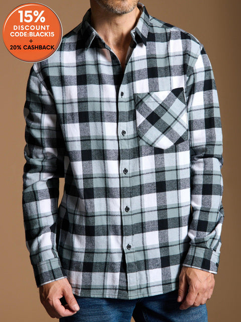 Sinsay Men's Black Checked Flannel Shirt | Sinsay In Lebanon