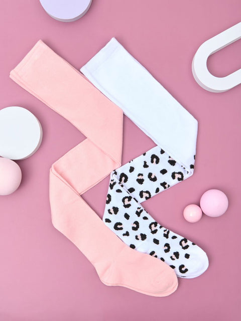 Sinsay Girl's White & Light Pink Pack Of 2 Tights | Sinsay In Lebanon