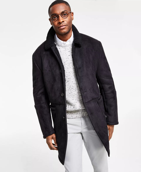 Lauren Ralph Lauren Men's Black Lefferts Classic-Fit Faux-Shearling Overcoat | Lauren Ralph Lauren In Lebanon