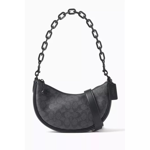 Coach Women's Black Mira Signature Coated Canvas Shoulder Bag |Coach In Lebanon