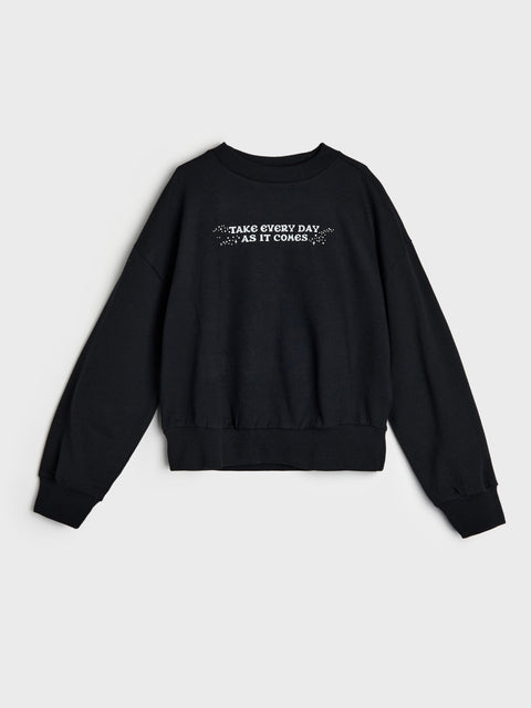 Sinsay Girl's Black Printed Sweatshirt | Sinsay In Lebanon