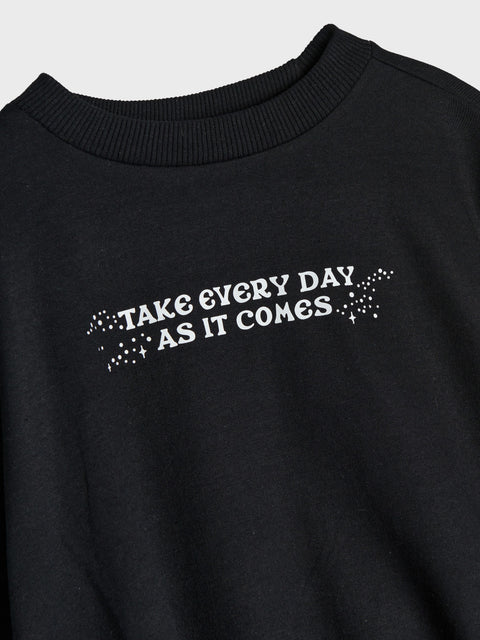 Sinsay Girl's Black Printed Sweatshirt | Sinsay In Lebanon