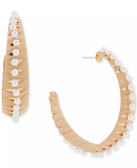 INC Women's Beige & White Earrings ABW715 shr