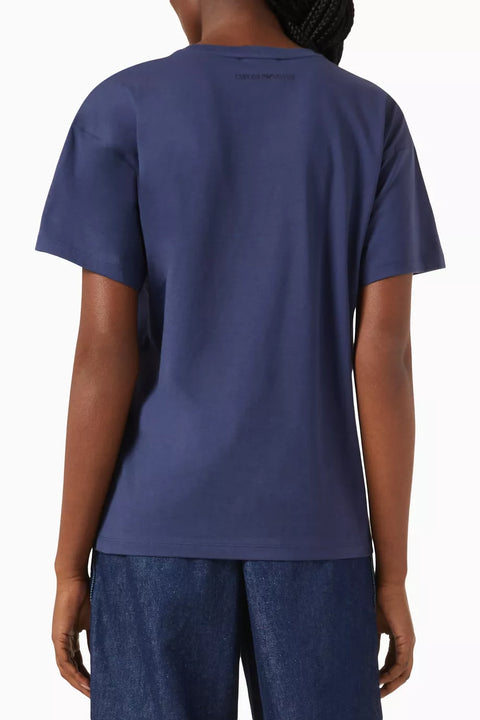 Emporio Armani Women's Navy Sequined T-Shirt | Emporio Armani In Lebanon