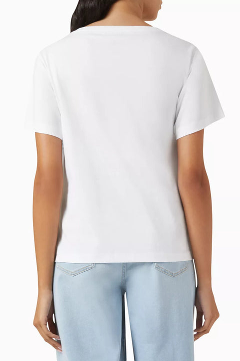 Emporio Armani Women's White Scarf Effect  T-shirt | Emporio Armani in Lebanon