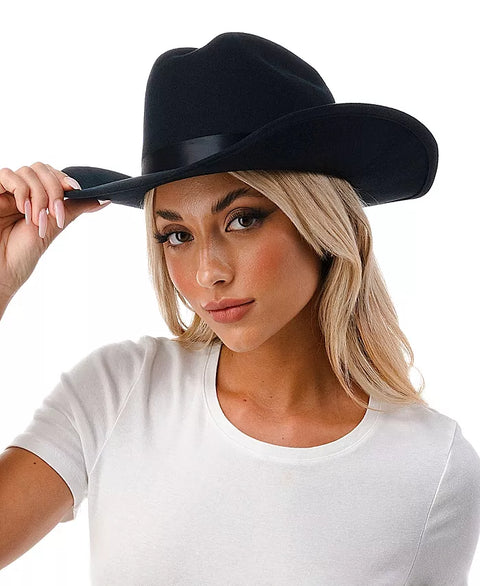 Marcus Adler Women's Black Short-Brim Cowboy Hat with Satin Trim |Marcus Adler In Lebanon