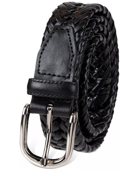 Club Room Men's Black Hand-Laced Braided Belt | Club Room In Lebanon