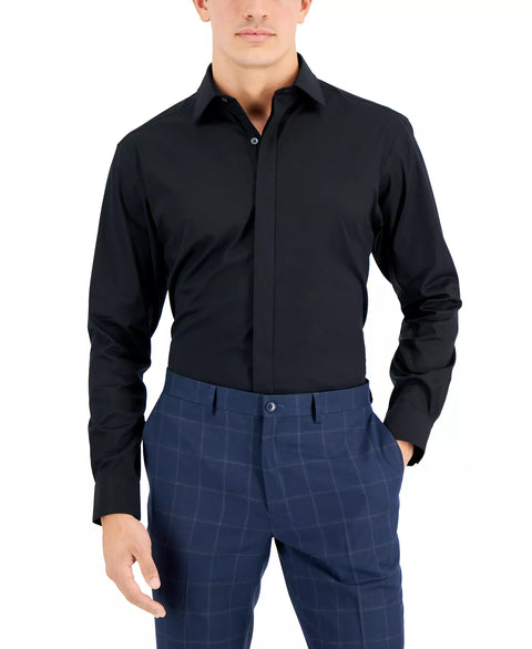Alfani Men's Black Regular Fit Formal Convertible-Cuff Dress Shirt | Alfani in Lebanon