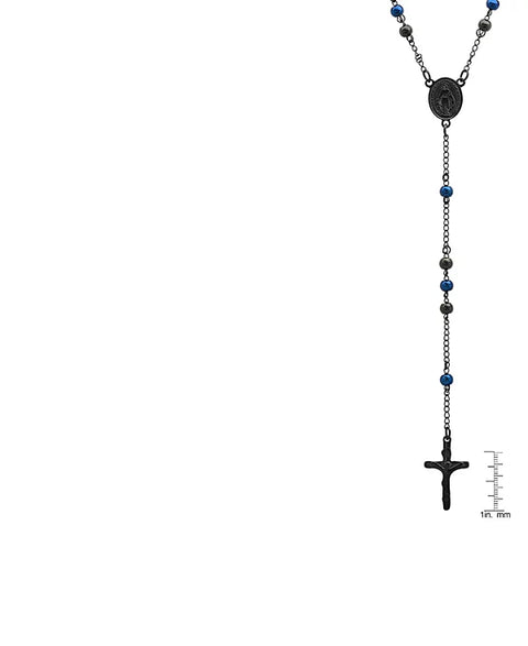 Steeltime Men's Black Ion Plating Stainless Steel Rosary Necklace | Steeltime In Lebanon