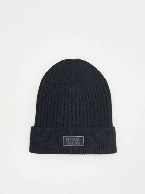 Reserved Boy's Black Rib Knit Beanie Hat | Reserved In Lebanon