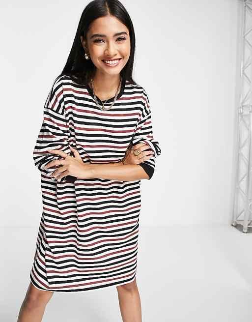 Asos Design Women's Multicolor Oversized Long-Sleeve Dress ANF2645