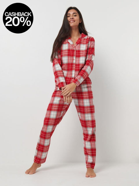 Sinsay Women's Red & White Checkered Pajama Set | Sinsay In Lebanon