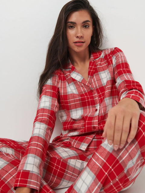 Sinsay Women's Red & White Checkered Pajama Set | Sinsay In Lebanon