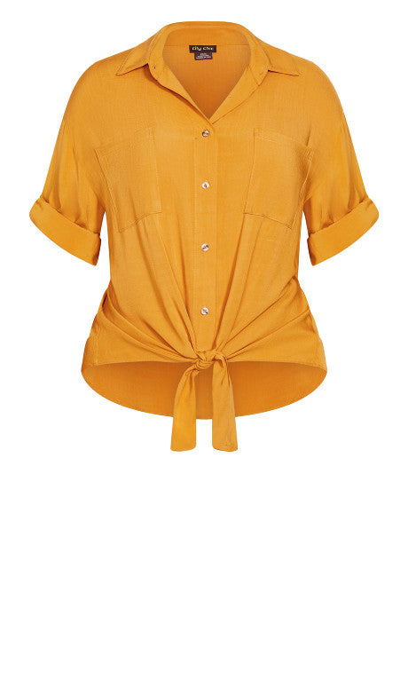 City Chic Women's Mustard Shirt AMZ38