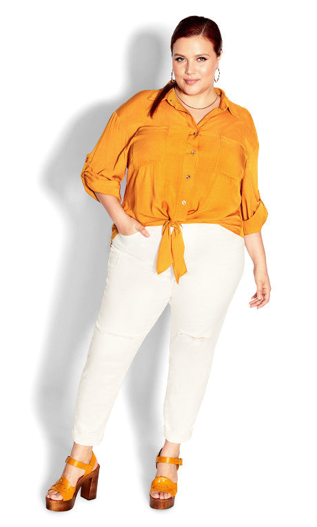 City Chic Women's Mustard Shirt AMZ38