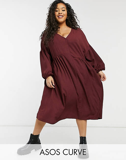 ASOS Design Women's Burgundy Dress AMF1156