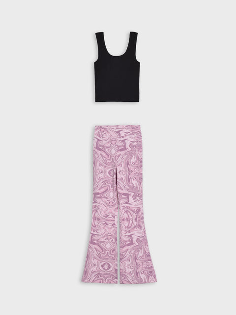 Sinsay Girl's Black Tank Top And Purple Trousers Set | Sinsay In Lebanon