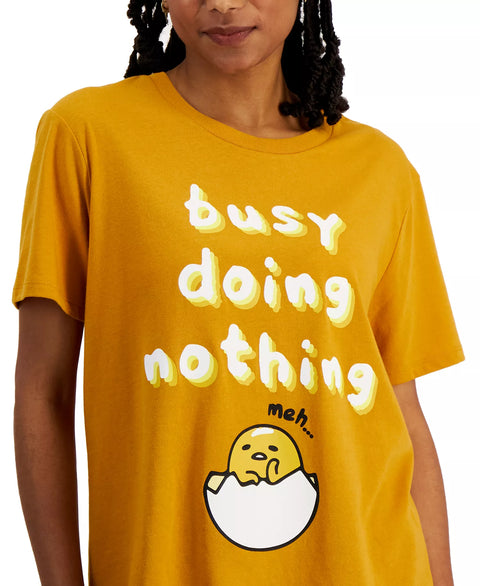 Love Tribe Women's Gold Gudetama Busy Doing Nothing T-Shirt | Love Tribe In Lebanon