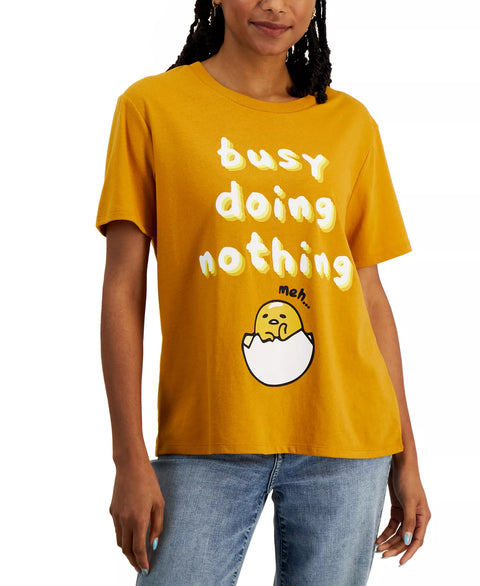 Love Tribe Women's Gold Gudetama Busy Doing Nothing T-Shirt | Love Tribe In Lebanon