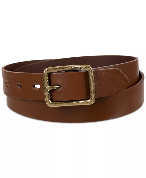 Levi's Women's Brown Hammered Center Bar Buckle Casual Leather Belt|Levi's In Lebanon