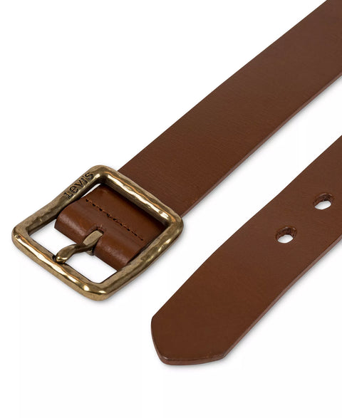 Levi's Women's Brown Hammered Center Bar Buckle Casual Leather Belt|Levi's In Lebanon