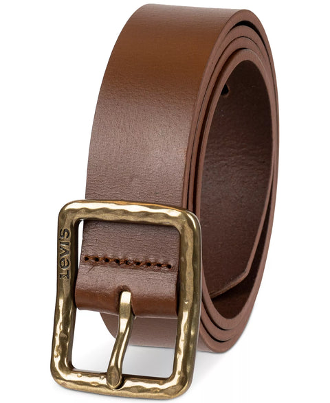 Levi's Women's Brown Hammered Center Bar Buckle Casual Leather Belt|Levi's In Lebanon