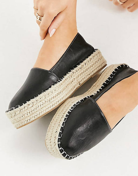 ASOS Design Women's Black Espadrille  AMS257 shoes10 shr