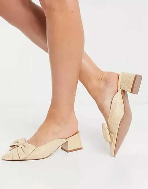 Asos Design Women's Ecru Heel Slipper ANS753
