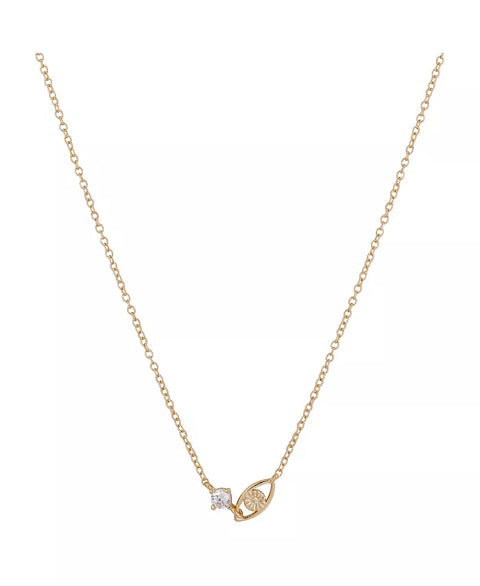 Unwritten Women's Gold Flash-Plated Cubic Zirconia Evil Eye Pendant Necklace |Unwritten In Lebanon