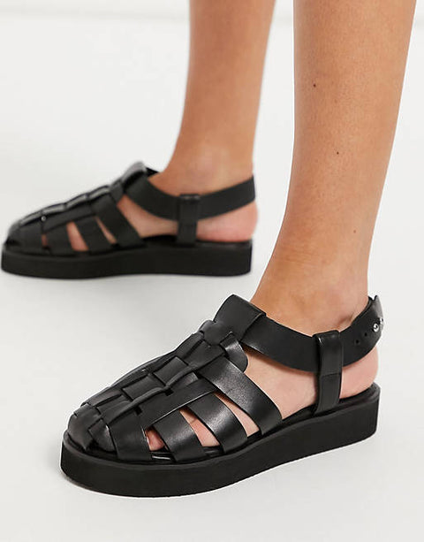 Asos Design Women's Black Sandal ANS456(shoes 59) shr