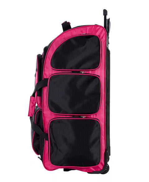 Travelers Club Women's Black/ Pink 30" Adventure Upright Rolling Duffel Suitcase |Travelers Club in Lebanon