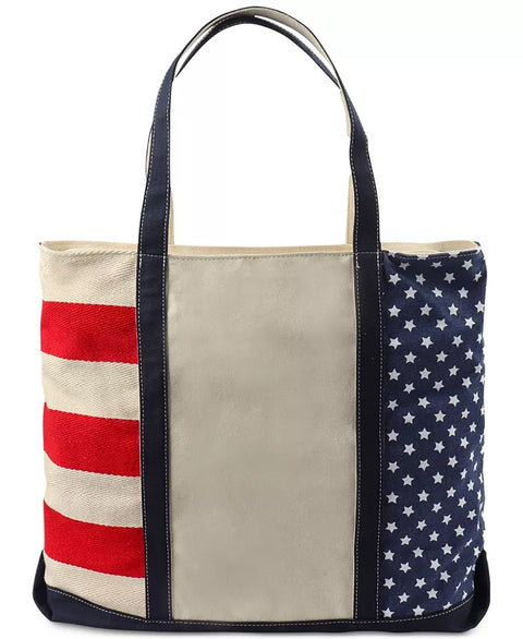 Club Room Women  Holiday Flag Tote Whiterednvy ONE SIZE abb168(lr87)