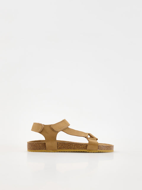 Reserved Women's Beige Combined Materials Classic-Cut Velcro Sandals | Reserved In Lebanon