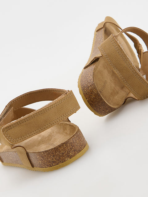 Reserved Women's Beige Combined Materials Classic-Cut Velcro Sandals | Reserved In Lebanon
