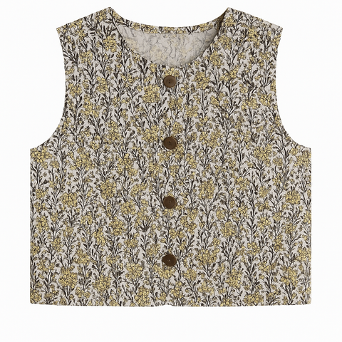 POMPdeLUX Girl's Floral Buttoned Vest |POMPdeLUX in Lebanon