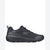 Black sneaker with gray accents on a white background