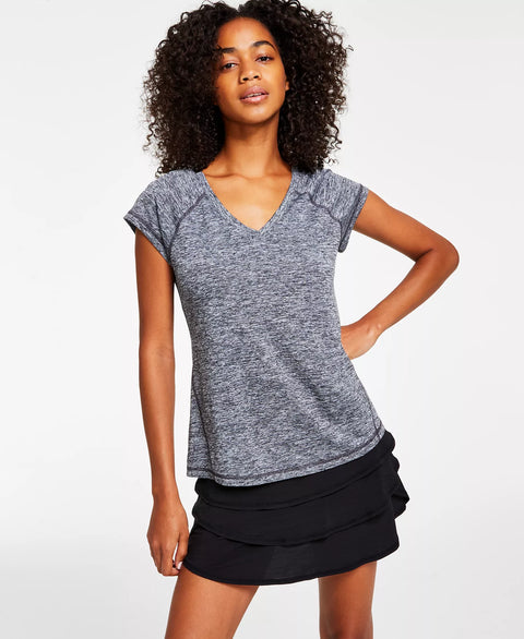 Id Ideology Women's Black/Grey Essentials Rapidry Heathered Performance T-Shirt | Id Ideology In Lebanon