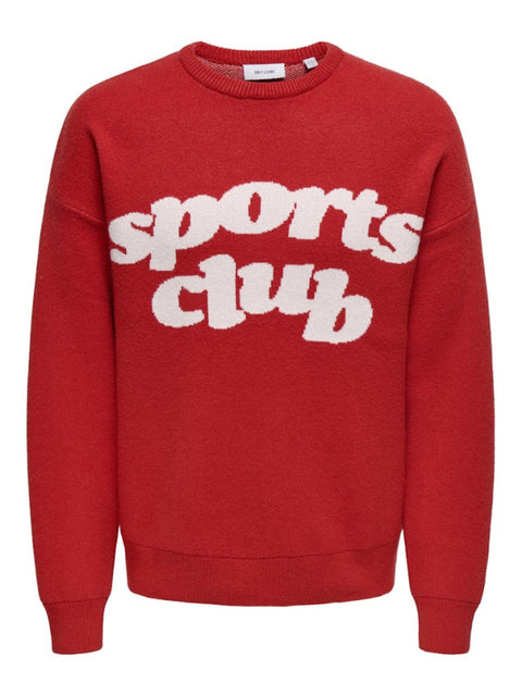 Only & Sons Men's Red Relaxed Fit Sweater | Only & Sons In Lebanon