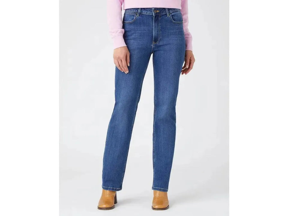 Wrangler Women's Blue Straight Stretch Jeans | Wrangler In Lebanon