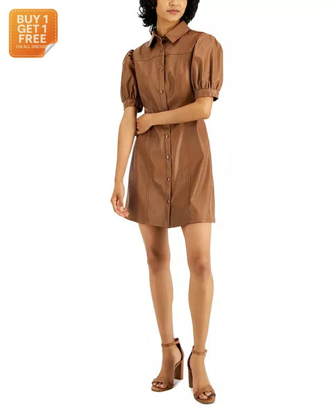 Kit & Sky Women's Brown Leather  Dress |Kit & Sky  In Lebanon
